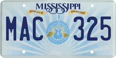 MS license plate MAC325