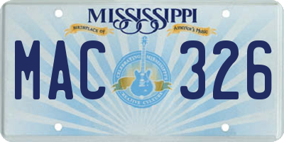 MS license plate MAC326