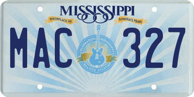MS license plate MAC327