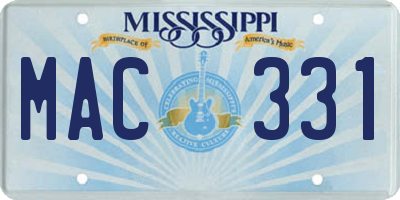 MS license plate MAC331