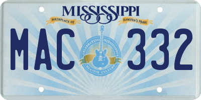 MS license plate MAC332