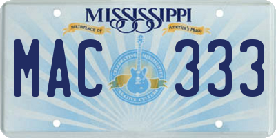 MS license plate MAC333