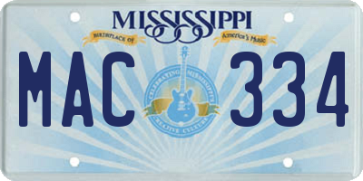 MS license plate MAC334