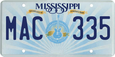 MS license plate MAC335