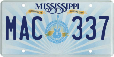 MS license plate MAC337