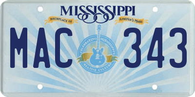 MS license plate MAC343