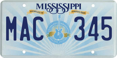 MS license plate MAC345