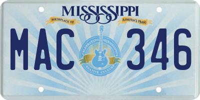MS license plate MAC346