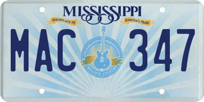 MS license plate MAC347