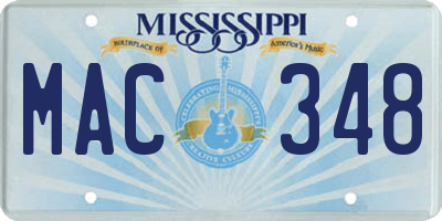 MS license plate MAC348