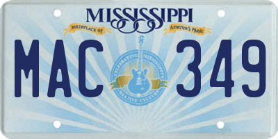 MS license plate MAC349