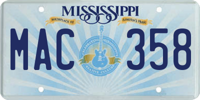 MS license plate MAC358