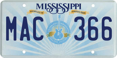 MS license plate MAC366
