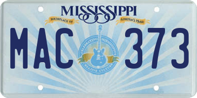 MS license plate MAC373