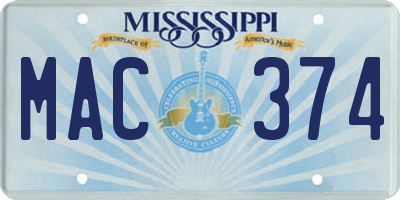 MS license plate MAC374