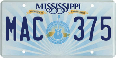 MS license plate MAC375