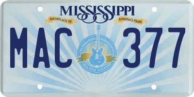 MS license plate MAC377