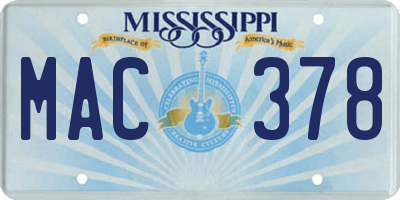 MS license plate MAC378
