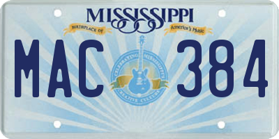 MS license plate MAC384