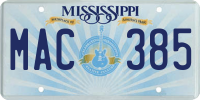 MS license plate MAC385