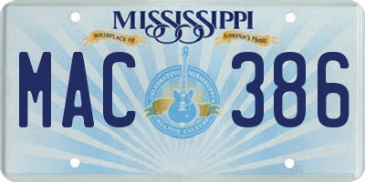 MS license plate MAC386
