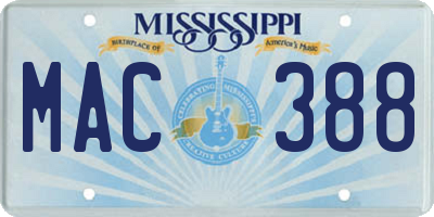 MS license plate MAC388