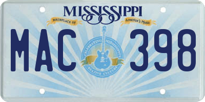 MS license plate MAC398