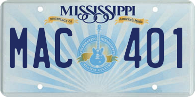 MS license plate MAC401