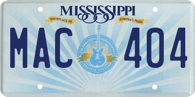 MS license plate MAC404