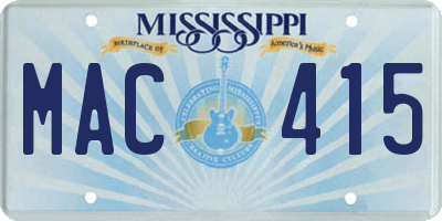MS license plate MAC415