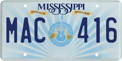 MS license plate MAC416