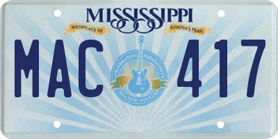 MS license plate MAC417