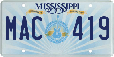 MS license plate MAC419