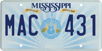MS license plate MAC431
