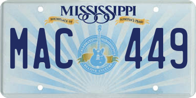 MS license plate MAC449