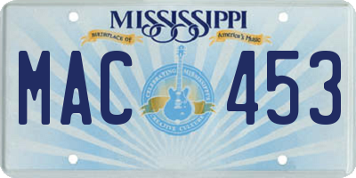 MS license plate MAC453