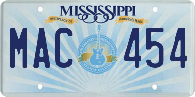 MS license plate MAC454