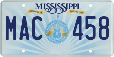 MS license plate MAC458