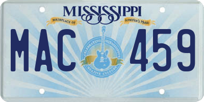 MS license plate MAC459