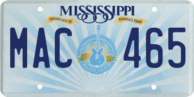MS license plate MAC465