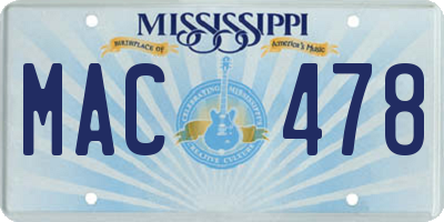 MS license plate MAC478