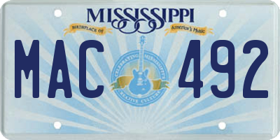 MS license plate MAC492