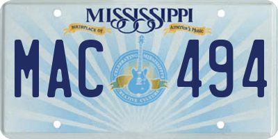 MS license plate MAC494