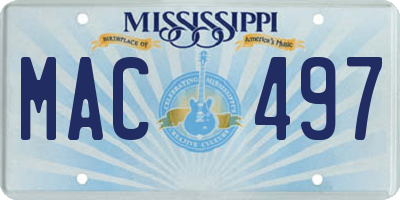MS license plate MAC497
