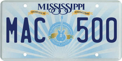 MS license plate MAC500