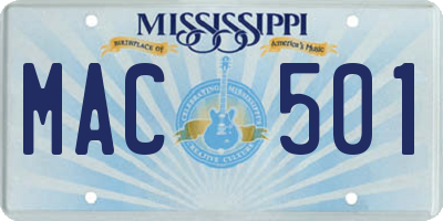 MS license plate MAC501