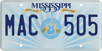 MS license plate MAC505
