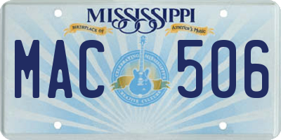 MS license plate MAC506