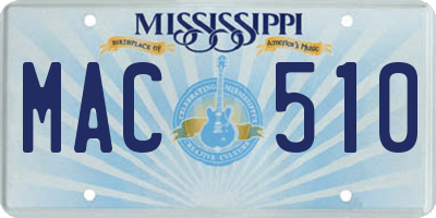 MS license plate MAC510