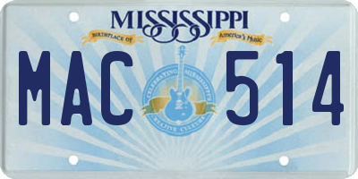 MS license plate MAC514